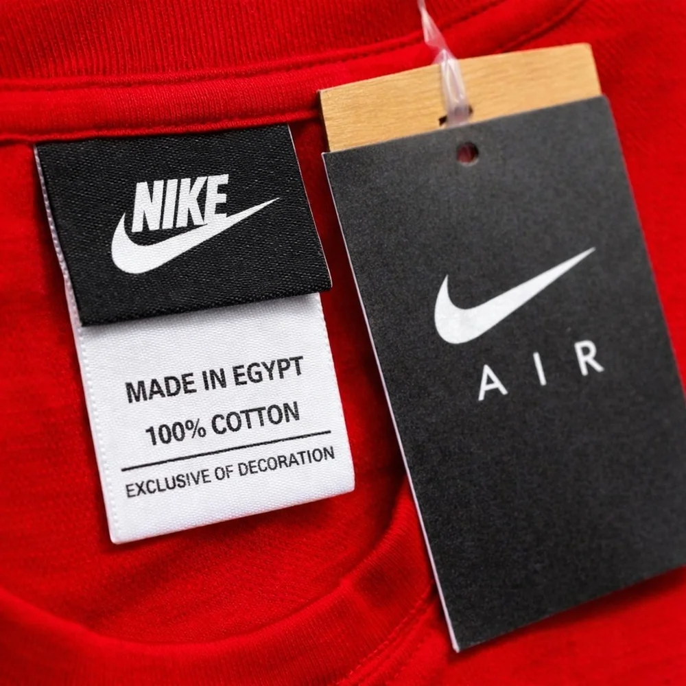 Nike Air Large Red Cotton Graphic Tee Dri-Fit Swoosh Logo Shirt NWT